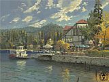 Thomas Kinkade Canvas Paintings - lake_arrowhead
